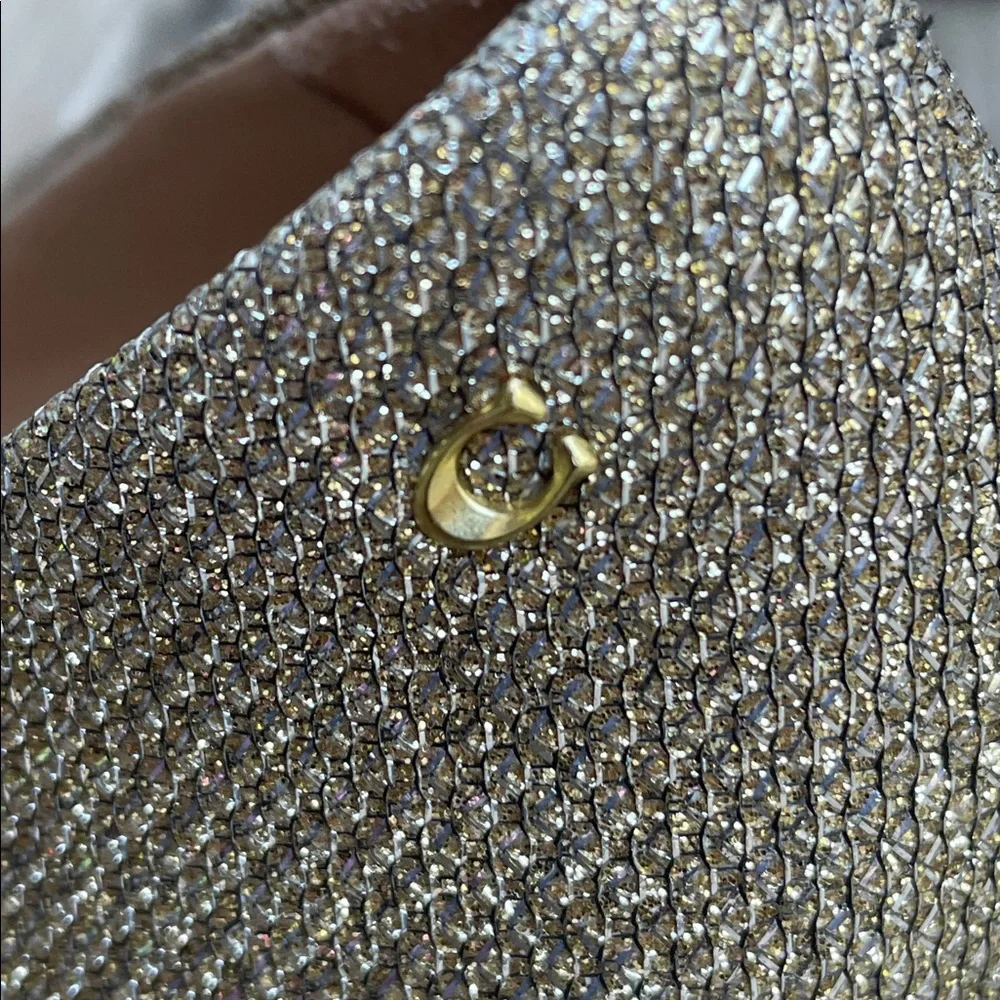 EUC- Coach Gold Sparkly Textured Vero Cuoio Heels Size 6.5 - Picture 4 of 16